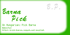 barna pick business card